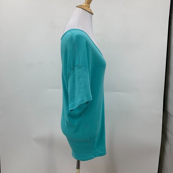 Michael Stars Top Womens OS One Size Blue V Neck Dolman Sleeves Fitted Stretch - Picture 5 of 11